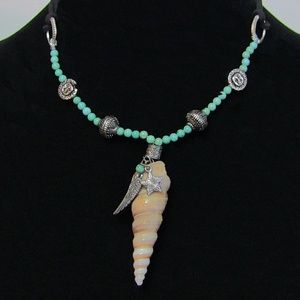 Turquoise and Nautilus Necklace